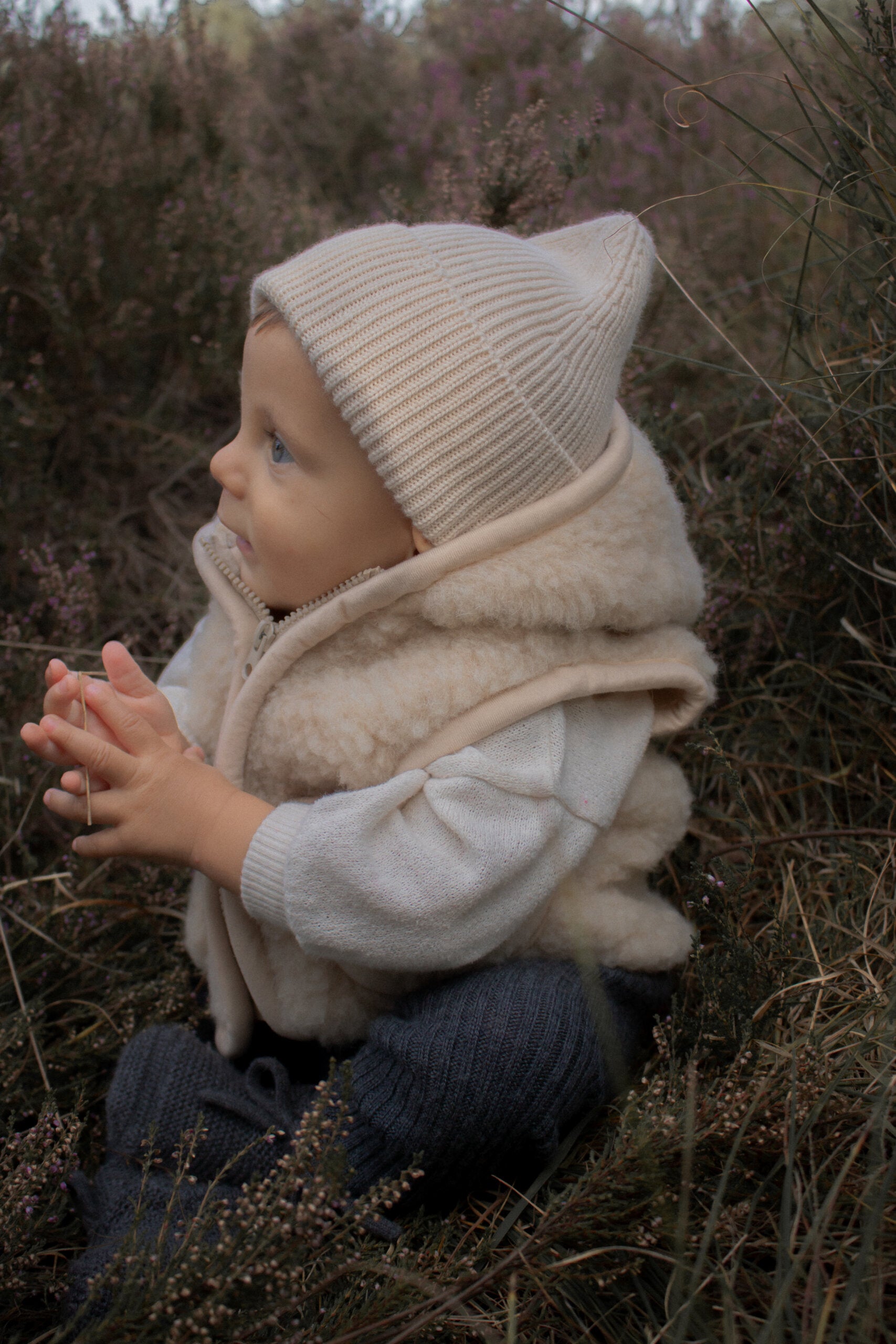 Merino wollen bodywarmer met capuchon kind