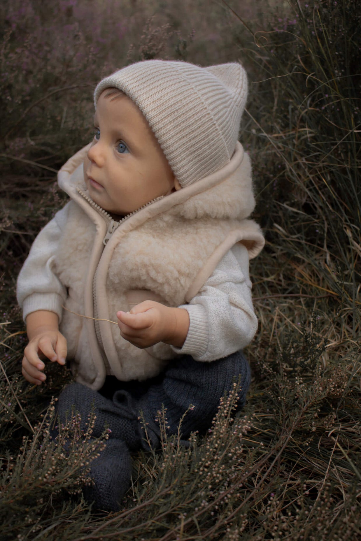 Merino wollen bodywarmer met capuchon kind