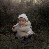 Merino wollen bodywarmer met capuchon kind