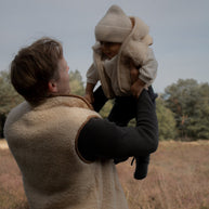 Merino wollen bodywarmer met capuchon kind