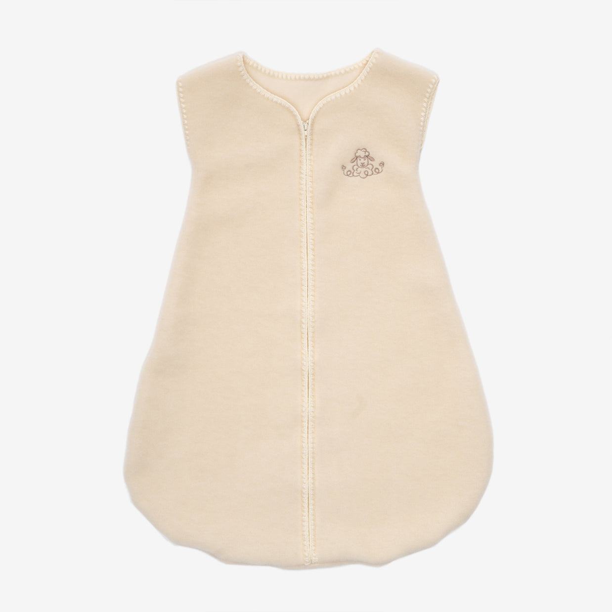 Geborduurde Merino wollen slaapzak newborn