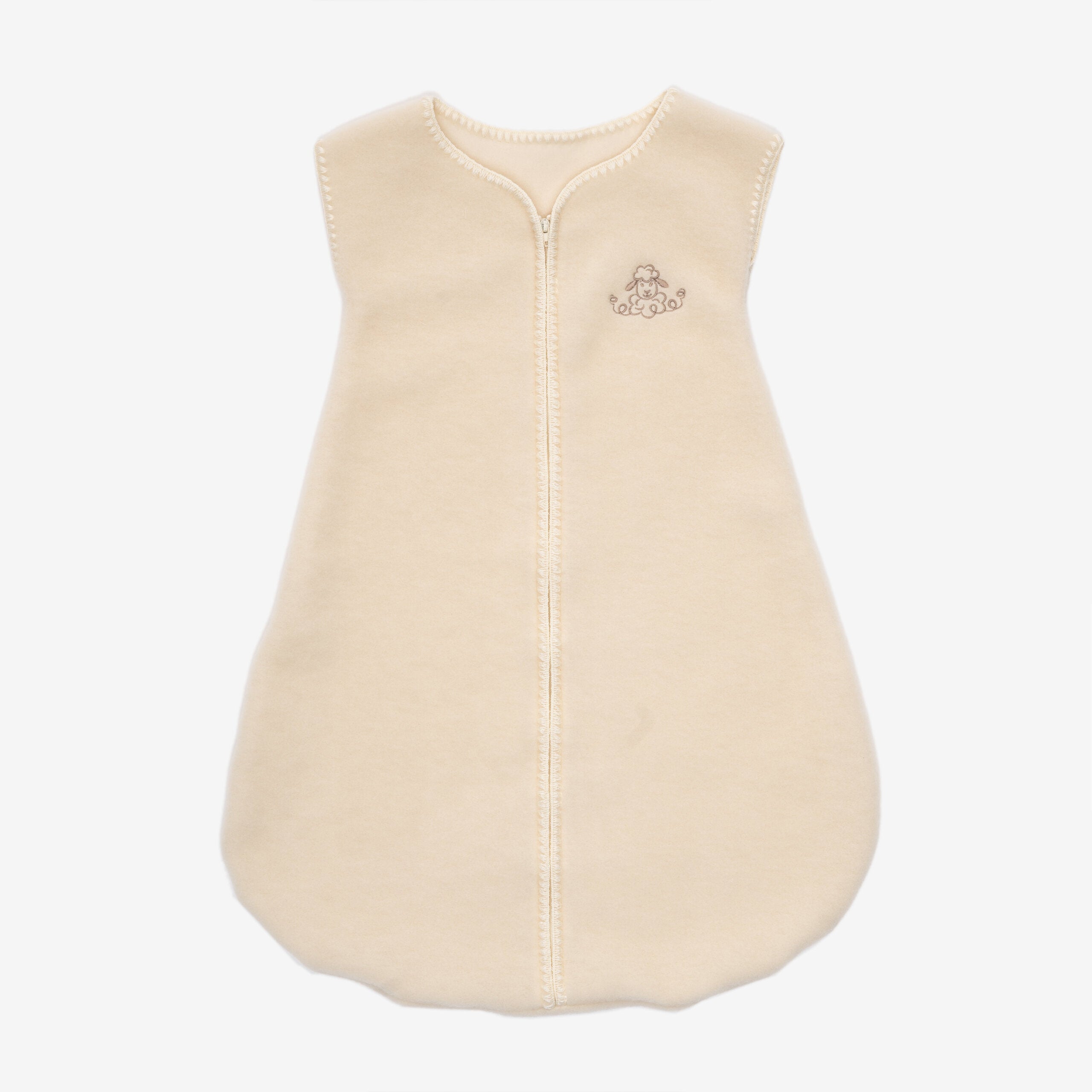 Geborduurde Merino wollen slaapzak newborn