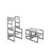 Montessori Houten Learning Tower 2in1 grijs om te klimmen of gebruiken als tafel met stoel