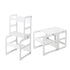 Montessori Houten Learning Tower 2in1 wit, om te vormen tot keukentoren of tafel met stoel.