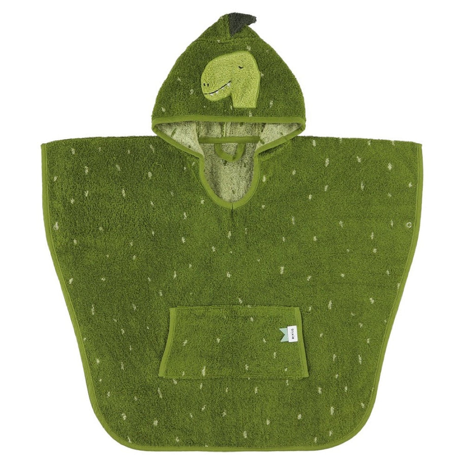 Trixie Bad Poncho voor Kids Mr Dino in groen van zacht biologisch katoen 2-4 jaar