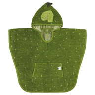 Trixie Bad Poncho voor Kids Mr Dino in groen van zacht biologisch katoen 2-4 jaar