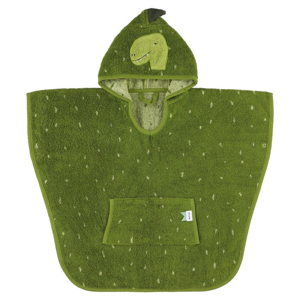 Trixie Bad Poncho voor Kids Mr Dino in groen van zacht biologisch katoen 2-4 jaar