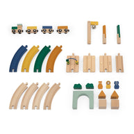 Trixie Houten Treinbaan met magnetische wagons, spoordelen en dierfiguren van hout