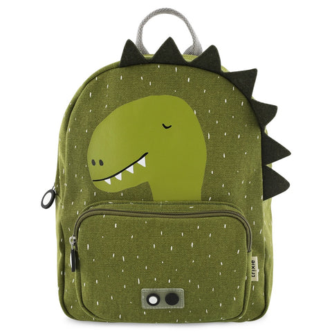Trixie Schooltas Mr Dino groene rugzak met dinosaurusprint en ritssluiting voor kinderen