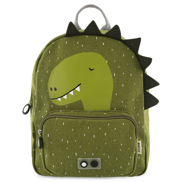 Trixie Schooltas Mr Dino groene rugzak met dinosaurusprint en ritssluiting voor kinderen