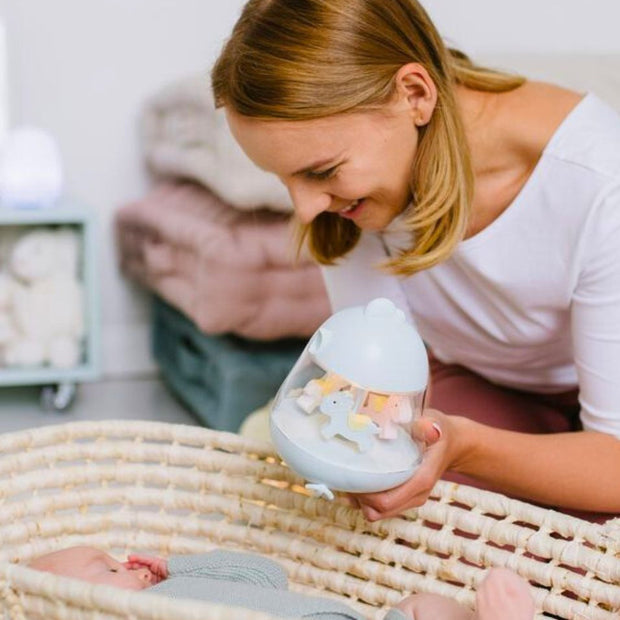 Nachtlampje carousel en muziek - Blauw