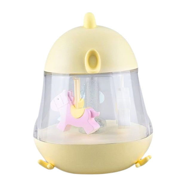 Rabbit & Friends Nachtlampje Carousel en Muziek geel met draaiende paardjes en muziekdoosje