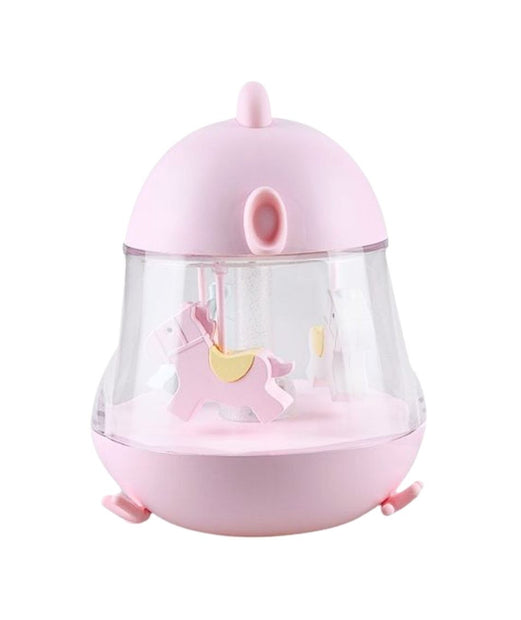 Rabbit & Friends Nachtlampje Carousel en Muziek roze met draaiende paardjes en licht