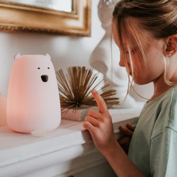Rabbit & Friends Siliconen Lamp Grote Beer - Roze