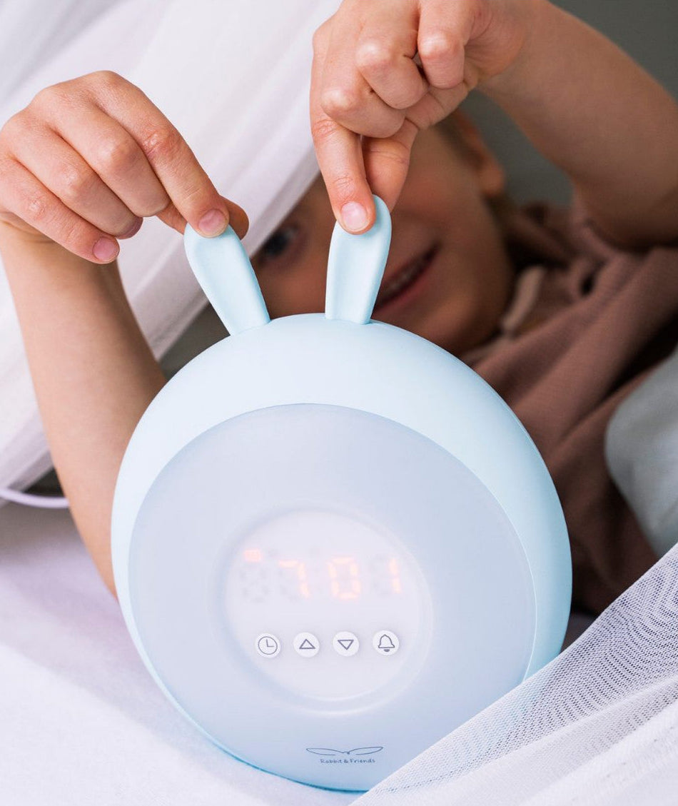 Rabbit Lamp with Alarm Clock – Blue