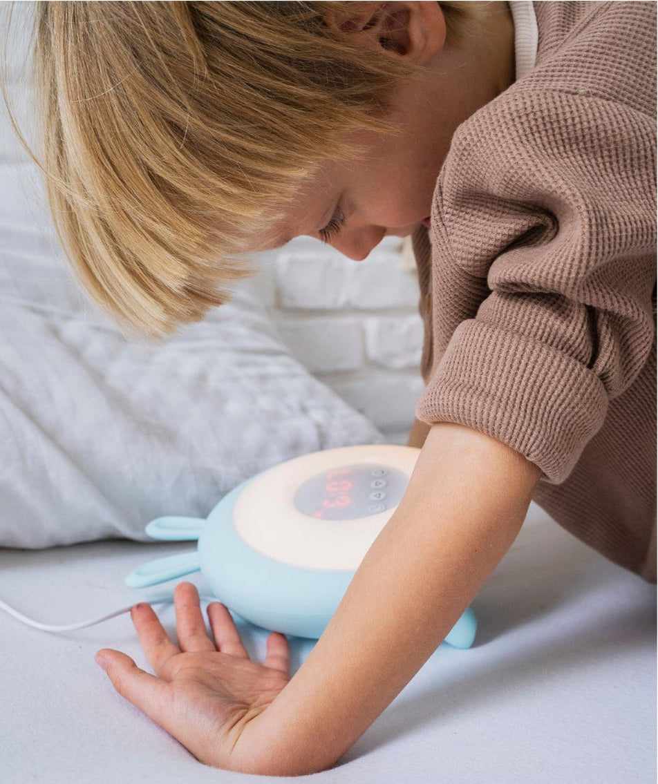 Rabbit Lamp with Alarm Clock – Blue