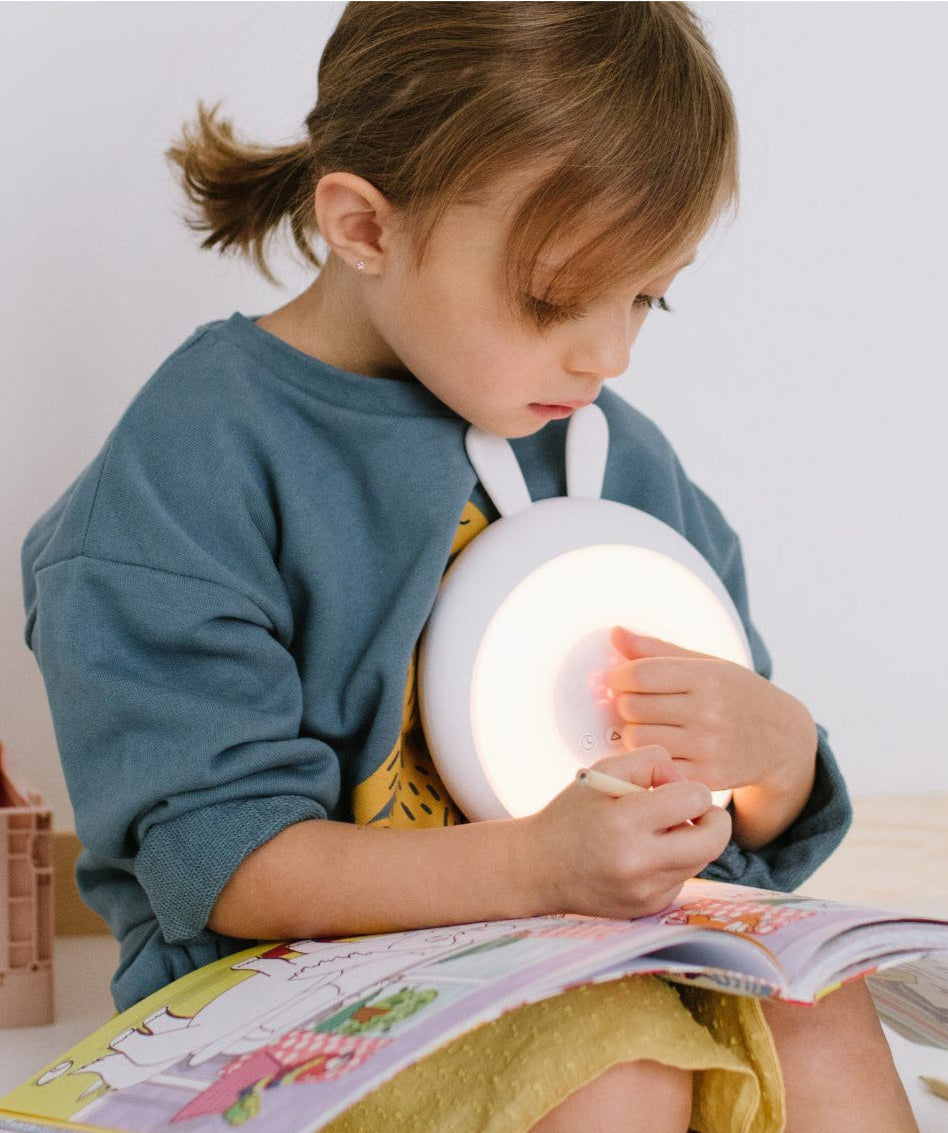 Rabbit Lamp with Alarm Clock – White