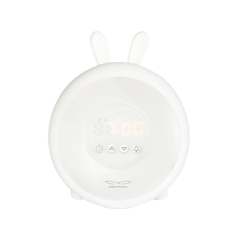 Rabbit & Friends Wekkerlamp – Wit met zacht licht en kindvriendelijk design