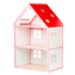 Roosi Poppenhuis City roze houten poppenhuis met Scandinavisch design en bloemenpatroon