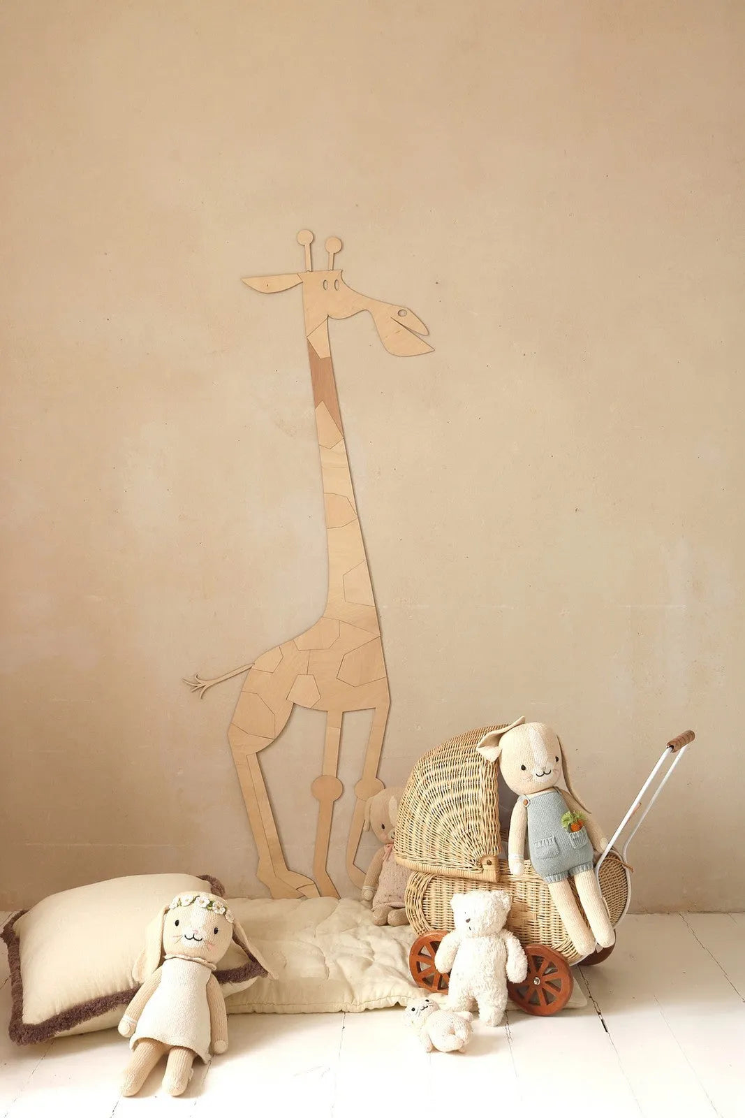 Cut It Now Houten Wanddecoratie Safari Giraffe als sfeervol kinderkamer decoratie