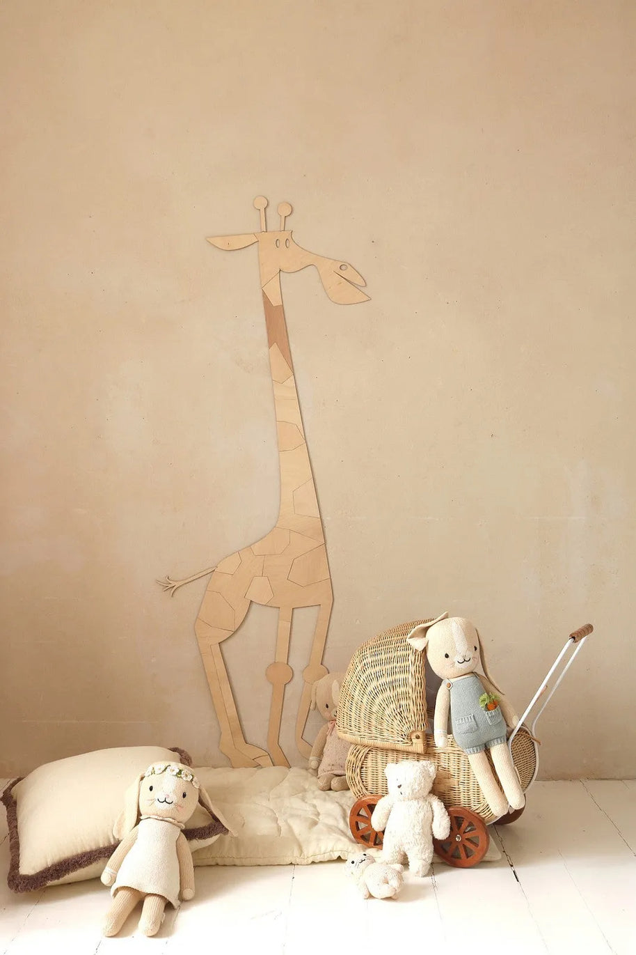 Cut It Now Houten Wanddecoratie Safari Giraffe als sfeervol kinderkamer decoratie