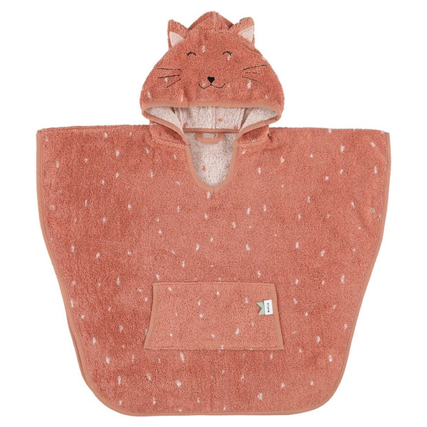 Trixie Bad Poncho voor Kids Mrs Cat 2-4 jaar van zachte biologische badstof met capuchon