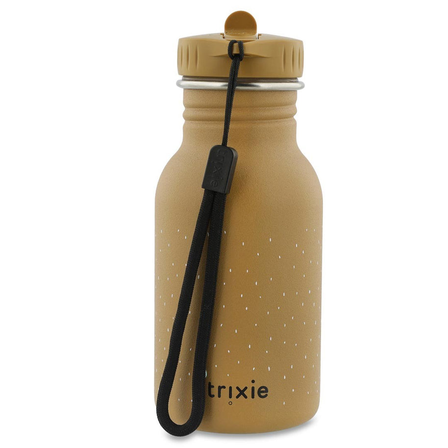 Drinkfles Mr Bear 350 ml met draagriem in beige kleur en speels design