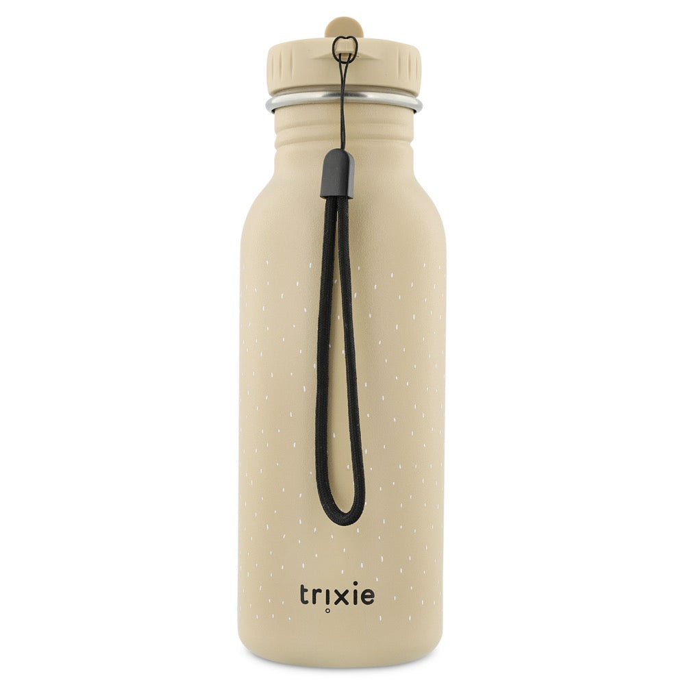 Drinkfles Mr Dog 500 ml in beige met draagbandje en subtiel design van trixie