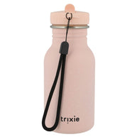 Roze Drinkfles Mrs. Bunny - 350 ml met zwart draagkoord en zachte sluiting