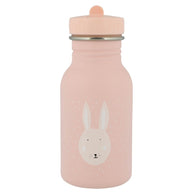 Roze duurzame Trixie Drinkfles Mrs Bunny 350 ml met schattige konijnenprint voor kinderen