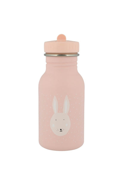 Roze duurzame Trixie Drinkfles Mrs Bunny 350 ml met schattige konijnenprint voor kinderen