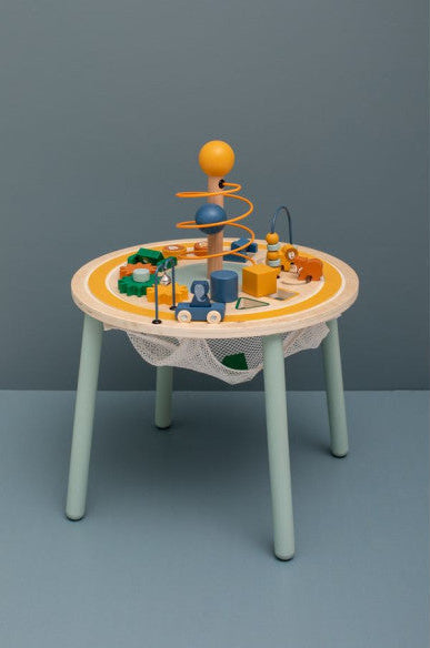 Trixie Houten Educatieve Tafel met kleurrijke activiteiten en houten speelgoedelementen