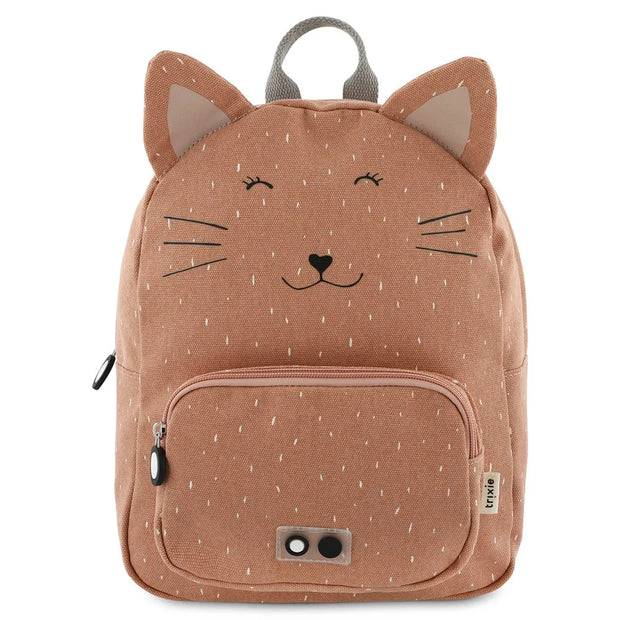 Trixie Schooltas Mrs Cat in warmbruine kleur met kattengezicht en oren voor kinderen