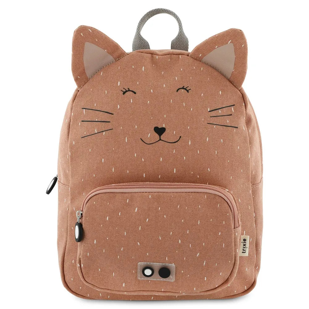 Trixie Schooltas Mrs Cat in warmbruine kleur met kattengezicht en oren voor kinderen