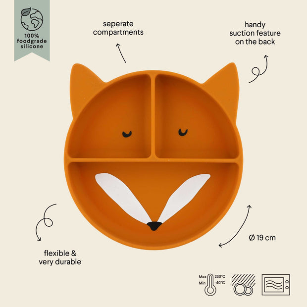 Trixie Siliconen Verdeel Bord - Mr. Fox