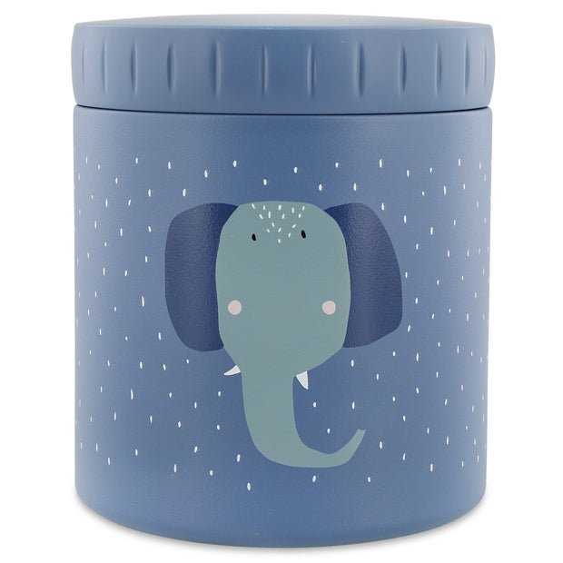 Trixie Thermos lunchpot 500ml Mrs. Elephant blauw met vrolijke olifantenprint