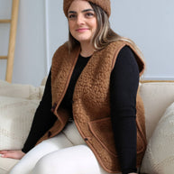 Merino wollen bodywarmer volwassenen - Donkerbruin