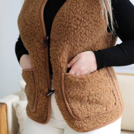 Merino wollen bodywarmer volwassenen - Donkerbruin