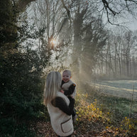 Merino wollen bodywarmer volwassenen met houten touwtjes