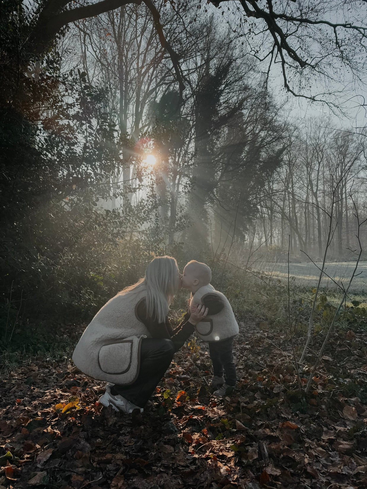 Merino wollen bodywarmer volwassenen met houten touwtjes