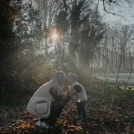 Merino wollen bodywarmer volwassenen met houten touwtjes