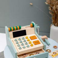 Wooden Store Cash Register with Accessories