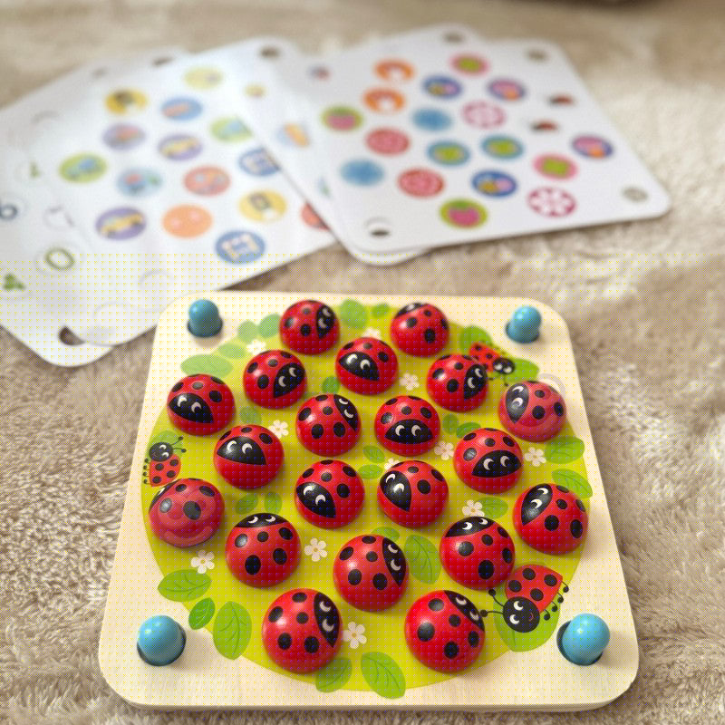 Woopie Houten Educatief Memoriepuzzel met lieveheersbeestjes voor geheugen en concentratie