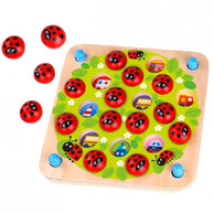 Woopie Houten Educatief Memoriepuzzel met lieveheersbeestjes voor concentratie en spelplezier