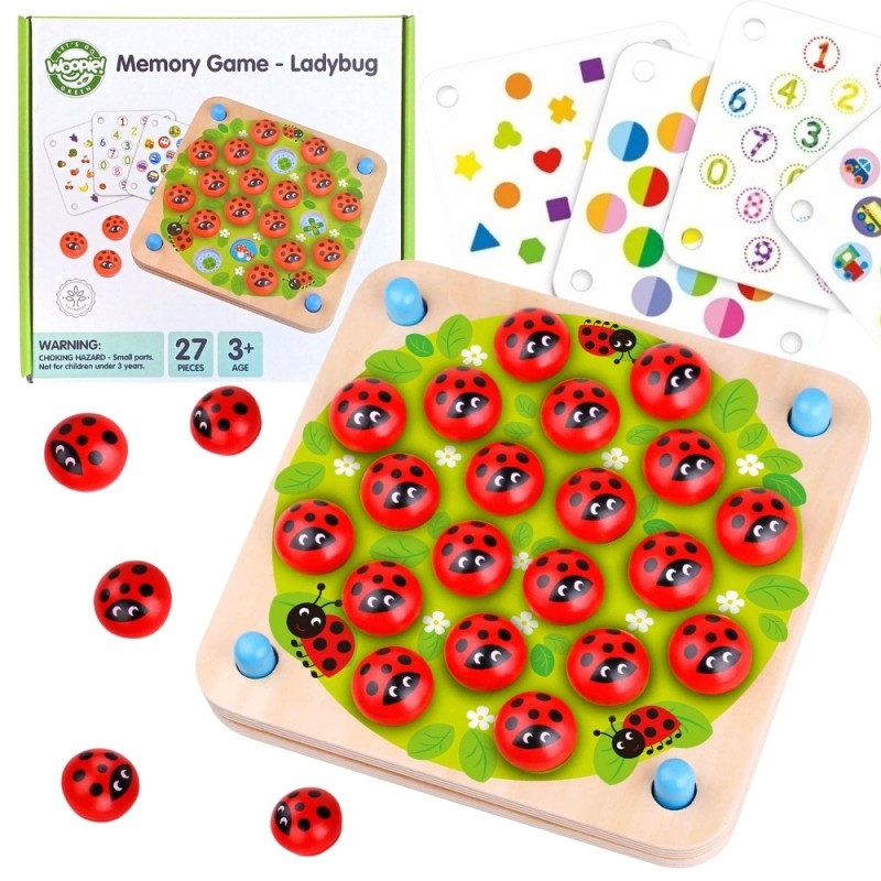 Woopie Houten Educatief Memoriepuzzel met lieveheersbeestjes voor geheugen en concentratie