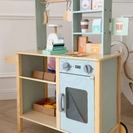 Woopie Houten Food Truck Stand Groot winkelkraam met speelvoedsel en accessoires voor kinderen