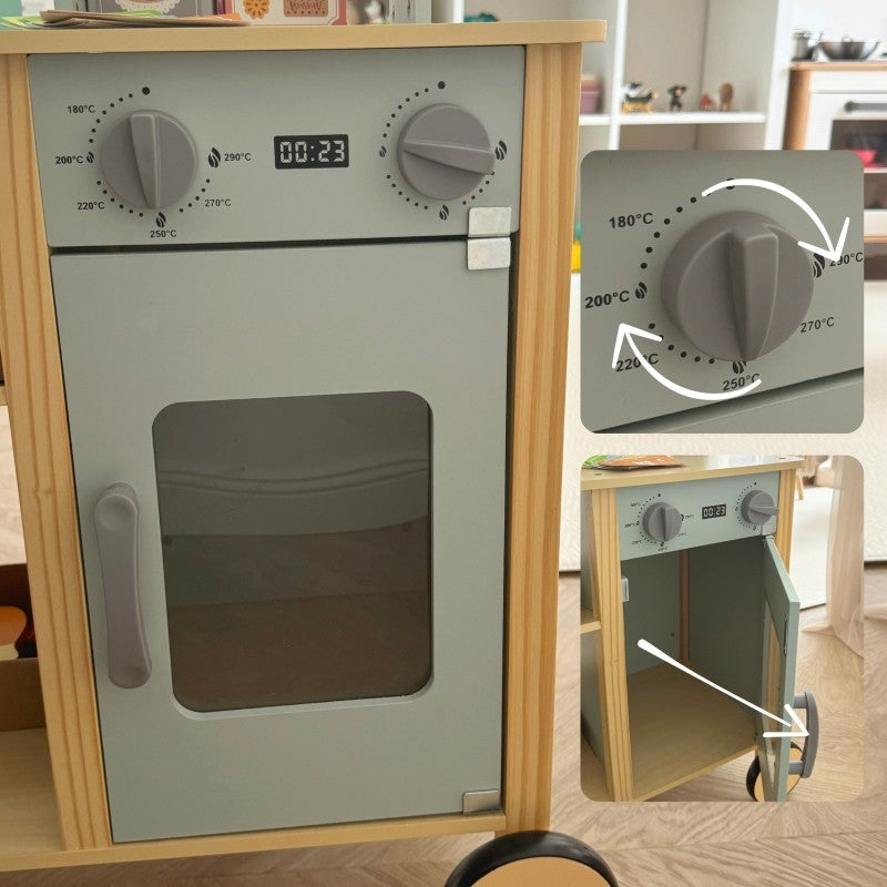 Large Multifunctional Wooden Food Truck Stand, 73 pcs