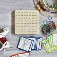 Geoplan on Rubber Bands Wooden Puzzle, 69 pcs