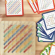 Geoplan on Rubber Bands Wooden Puzzle, 69 pcs