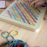 Geoplan on Rubber Bands Wooden Puzzle, 69 pcs